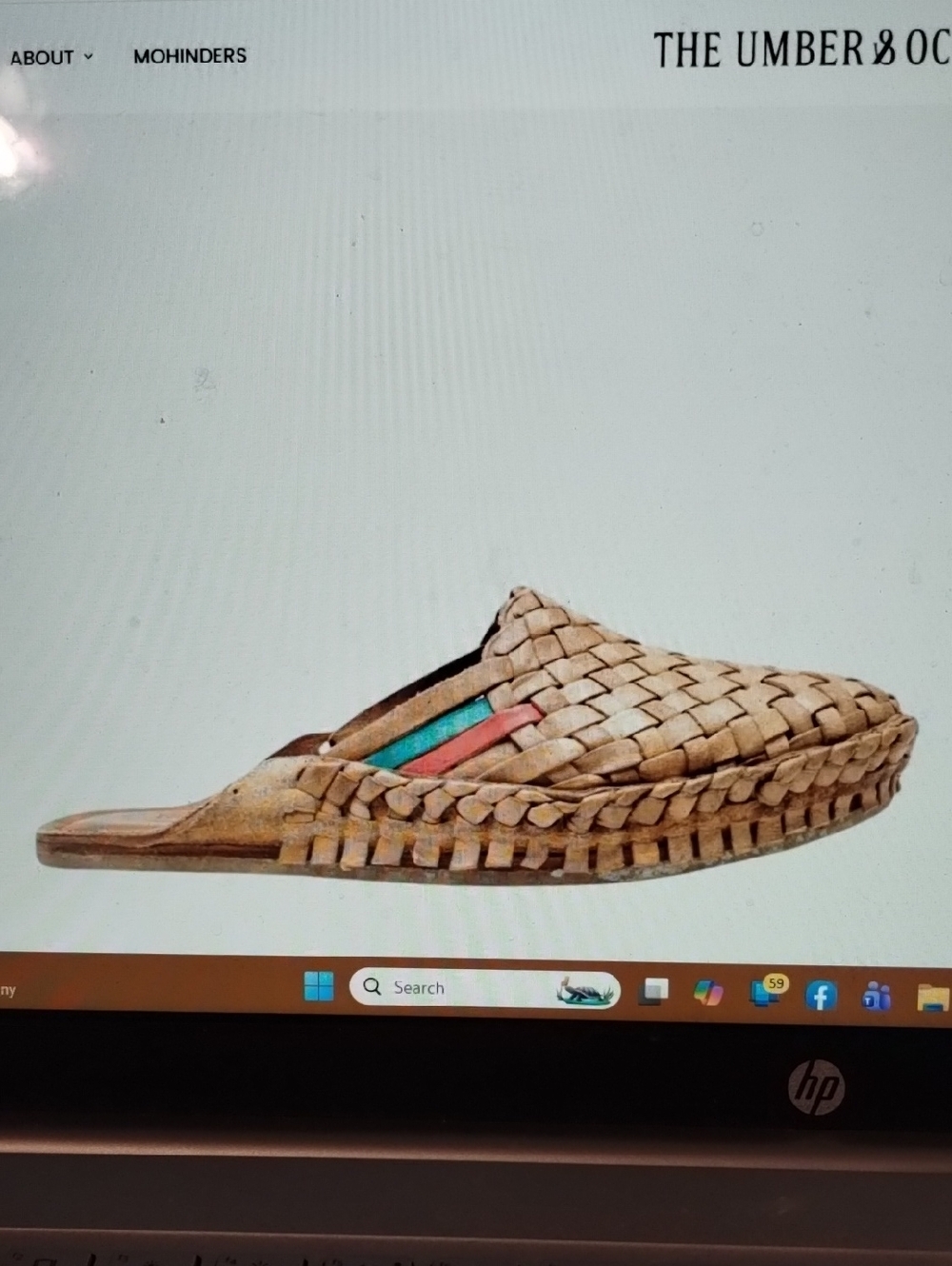Mohinders Woven Slide Shoes Honey + Stripes 8 New